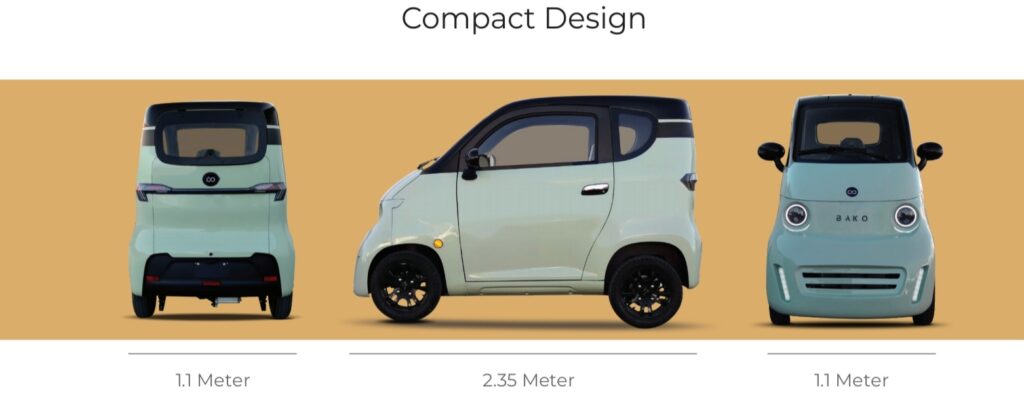 Voiture électrique Bako Bee dimensions