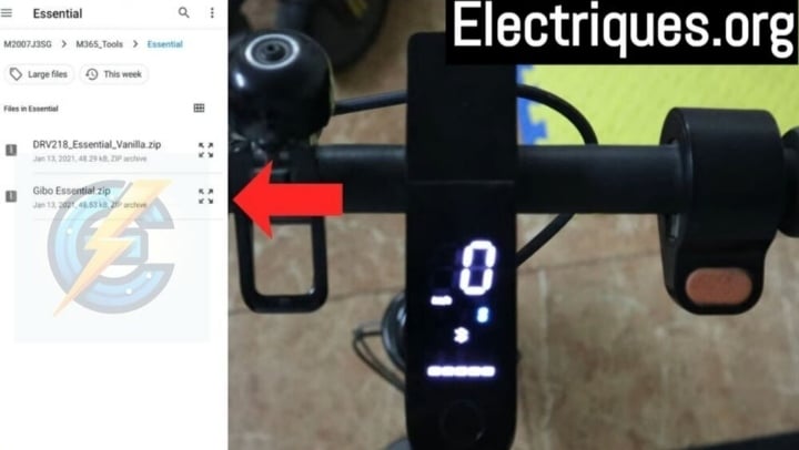 fichier zip débridage une trottinette Xiaomi Essential