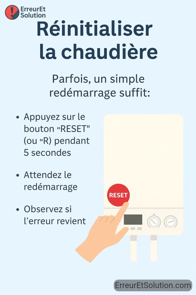réinitialiser la chaudière