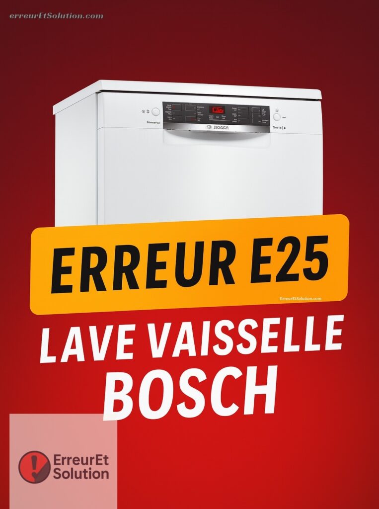 erreur e25 lave vaisselle bosch