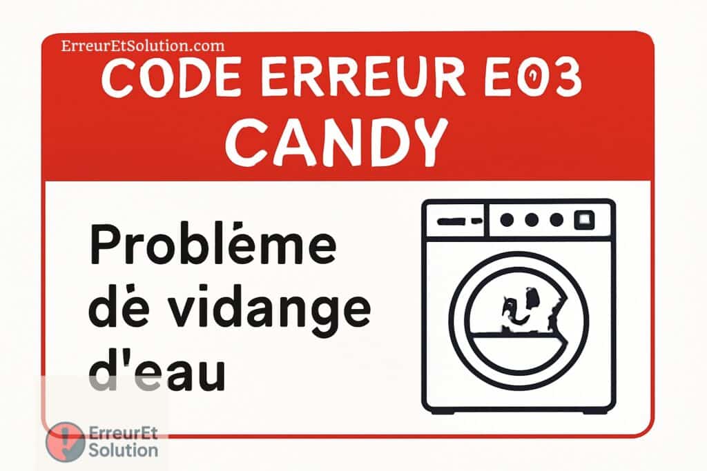 code erreur e03 machine à laver candy