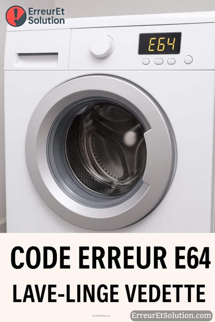 code erreur e64 lave‑linge vedette