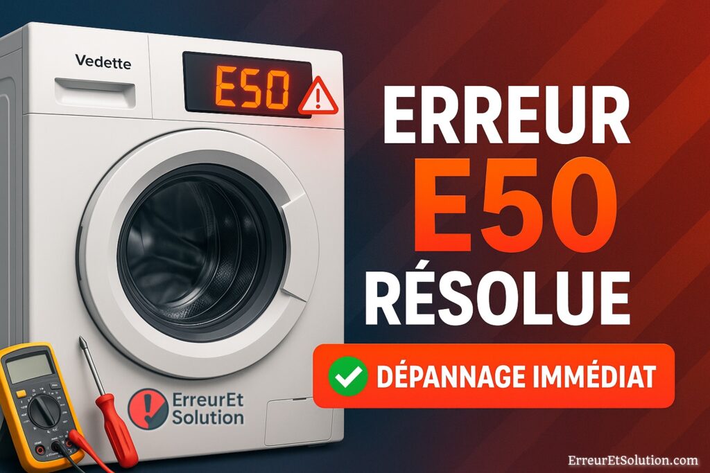 Erreur E50 machine à laver Vedette Que faire? Erreur et Solution — free download