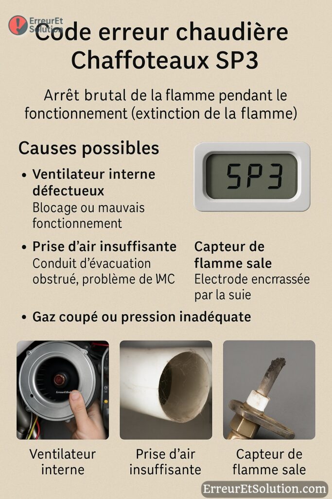 réparation erreur sp3 chaffoteaux