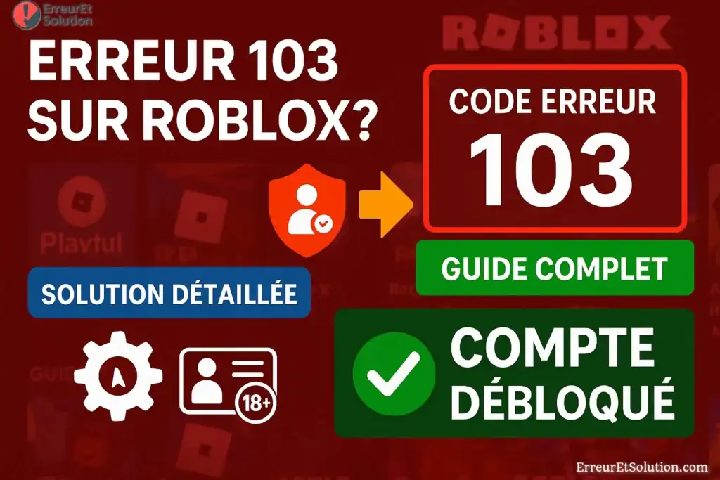 Roblox erreur 103 : causes, solutions et prévention sur Xbox One ...