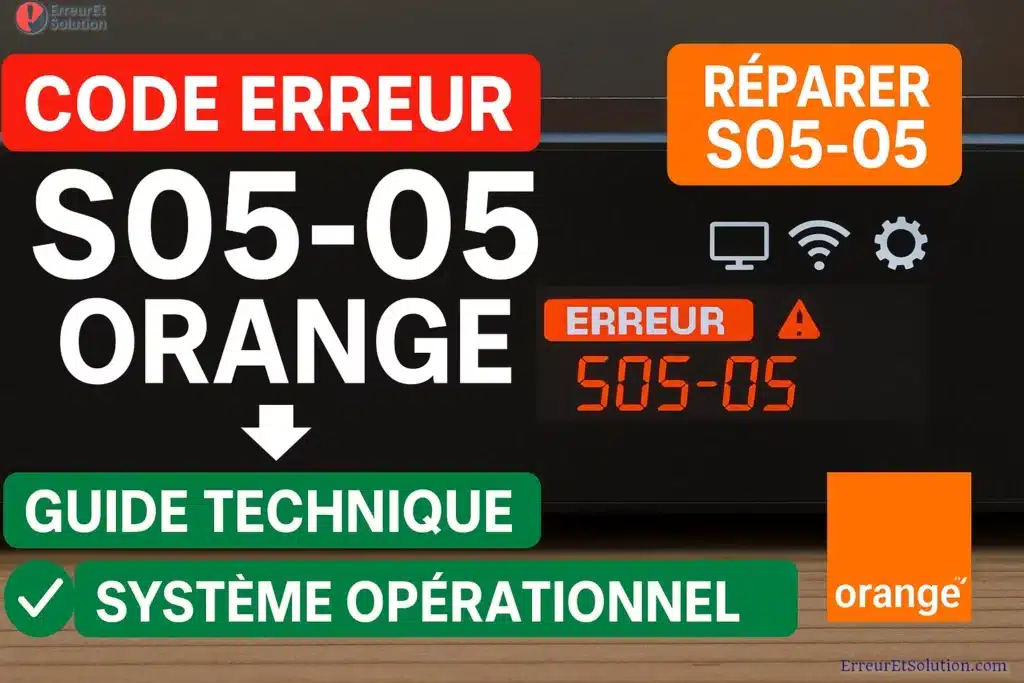 S05 Status Code Code Erreur S05-05 Orange - Erreur et Solution