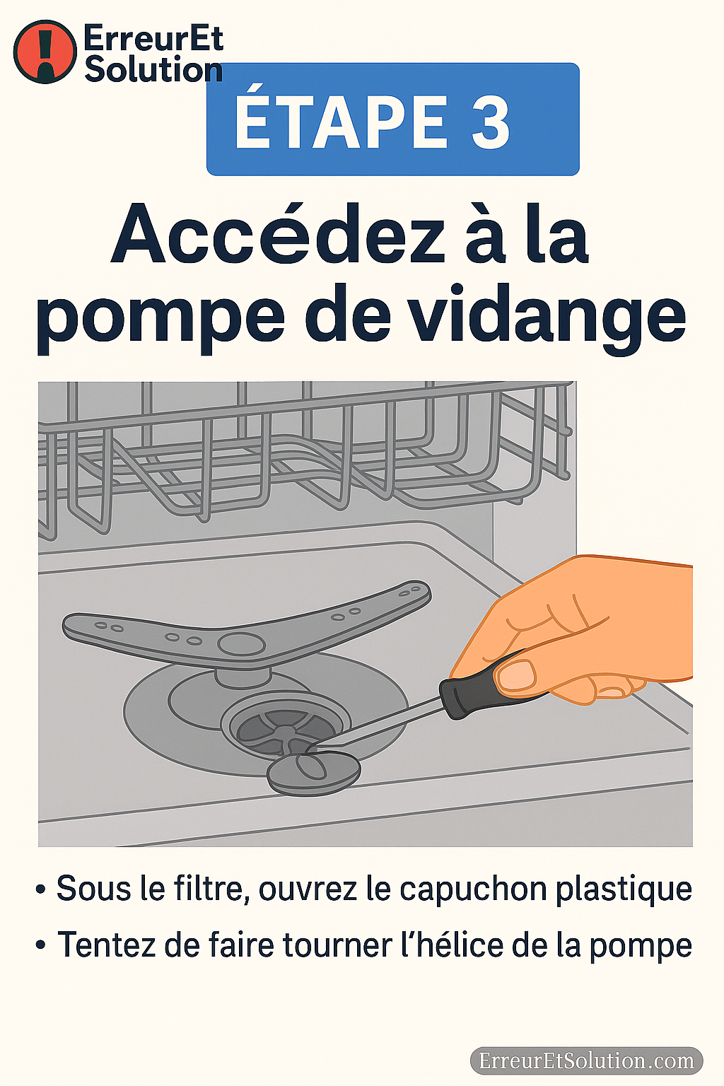 Accédez à la pompe de vidange lave vaisselle siemens