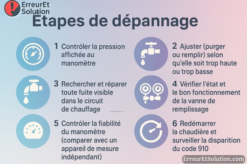 dépannage code erreur 910 chaffoteaux
