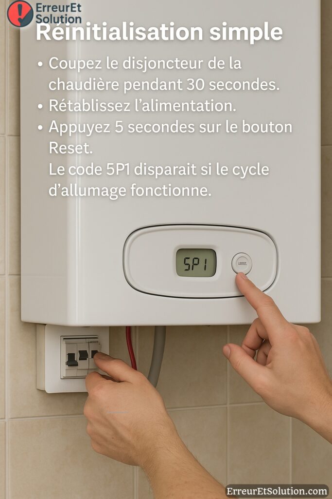 réinitialisation simple erreur Sp1 Chaffoteaux