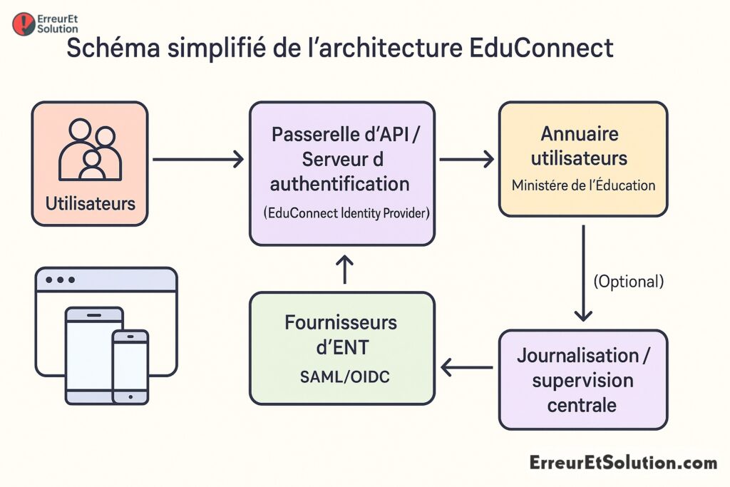 Schéma simplifié de l’architecture EduConnect