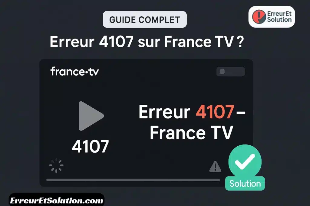 Erreur 4107 France tv - Erreur et Solution