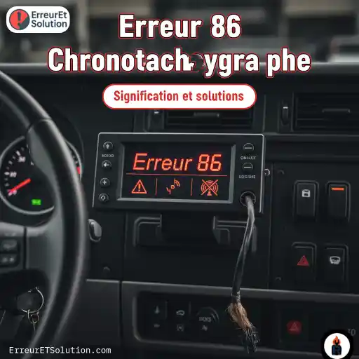 Code erreur 86 chronotachygraphe : Solutions complètes - Erreur et Solution